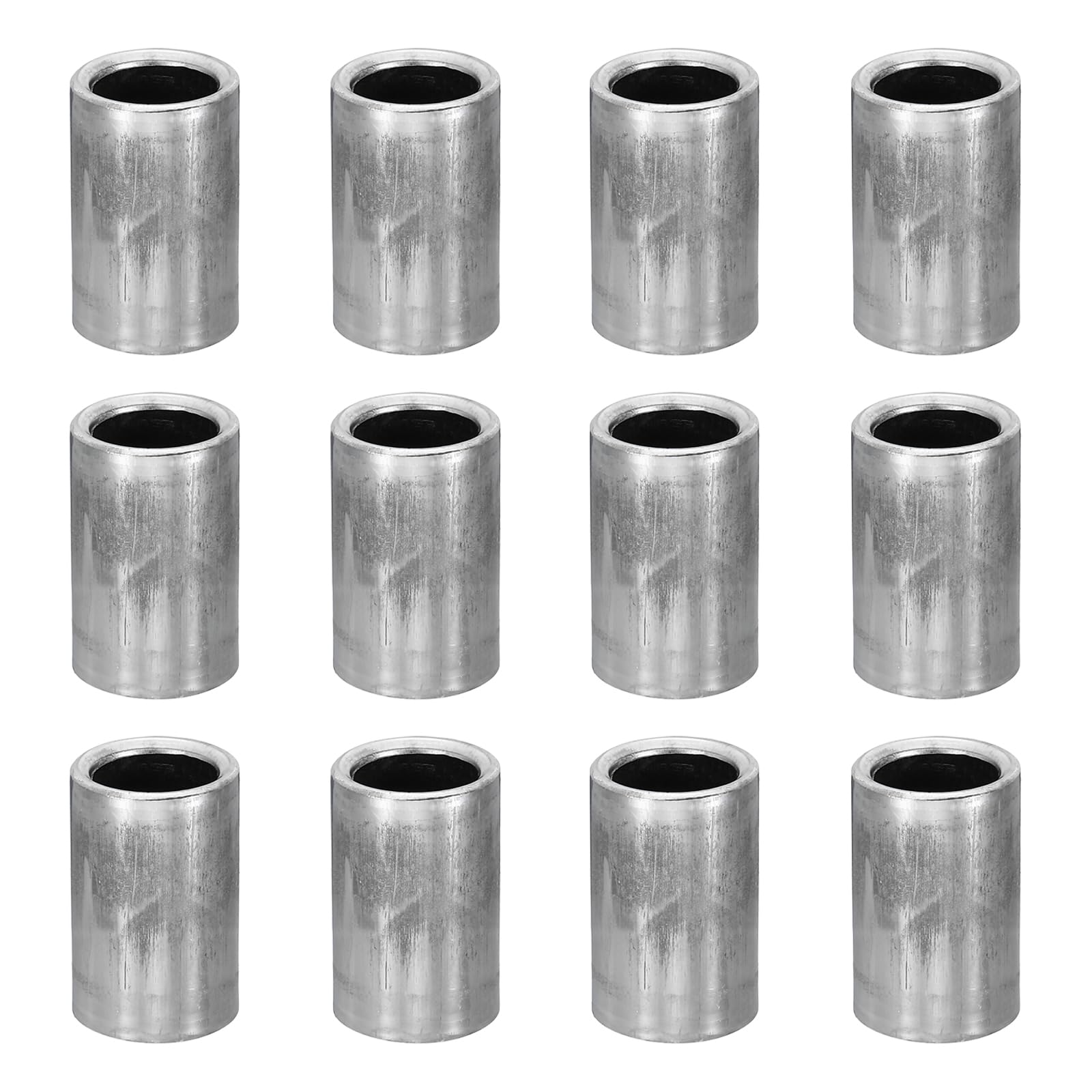 PATIKIL M10 Steel Spacers, 12 Pcs Metal Spacers Steel 10mm ID x 14mm OD x 20mm L Carbon Steel Spacer Screw Standoff Round for 2/5in or M10 Screw Bolts