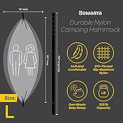 Durable Hammock 500 lb Capacity, Nylon Camping