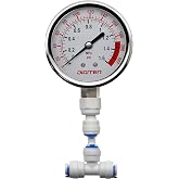 DIGITEN Water Pressure Gauge Meter 0-1.6MPa 0-220psi 1/4" f Reverse Osmosis System Pump&iexcl;&shy;