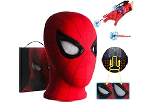 FEHFUEK Spider Hero Mask with Movable Eyes and Mouth - Homecoming Cosplay Prop for Halloween, Birthdays, Christmas