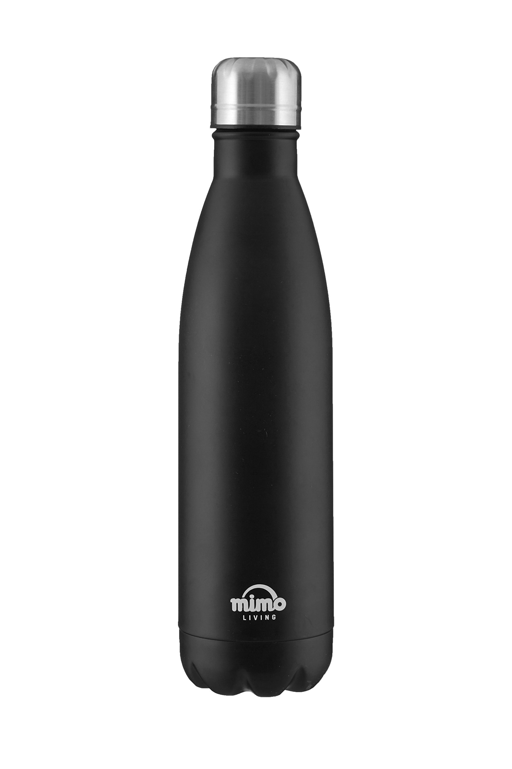 Premier Housewares Mimo Vacuum Bottle Flask, Matte 350ml, Stainless-Steel, Black, 7 x 7 x 28 cm