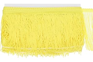 M METERXITY Chainette Fringe Trim, 5 Yards of 4" Polyester Braid Tassel Trim for DIY Crafts/Latin Dress/Lamp Shade Decoration