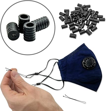 Amazon Com Airnex Face Mask Earloop Adjuster 50 Piece Face Mask Adjuster Clip Set With 2 Threading Tools Use With 1 16 1 4 1 8 Inch Flat Or Round Mask Cords Mask Elastic