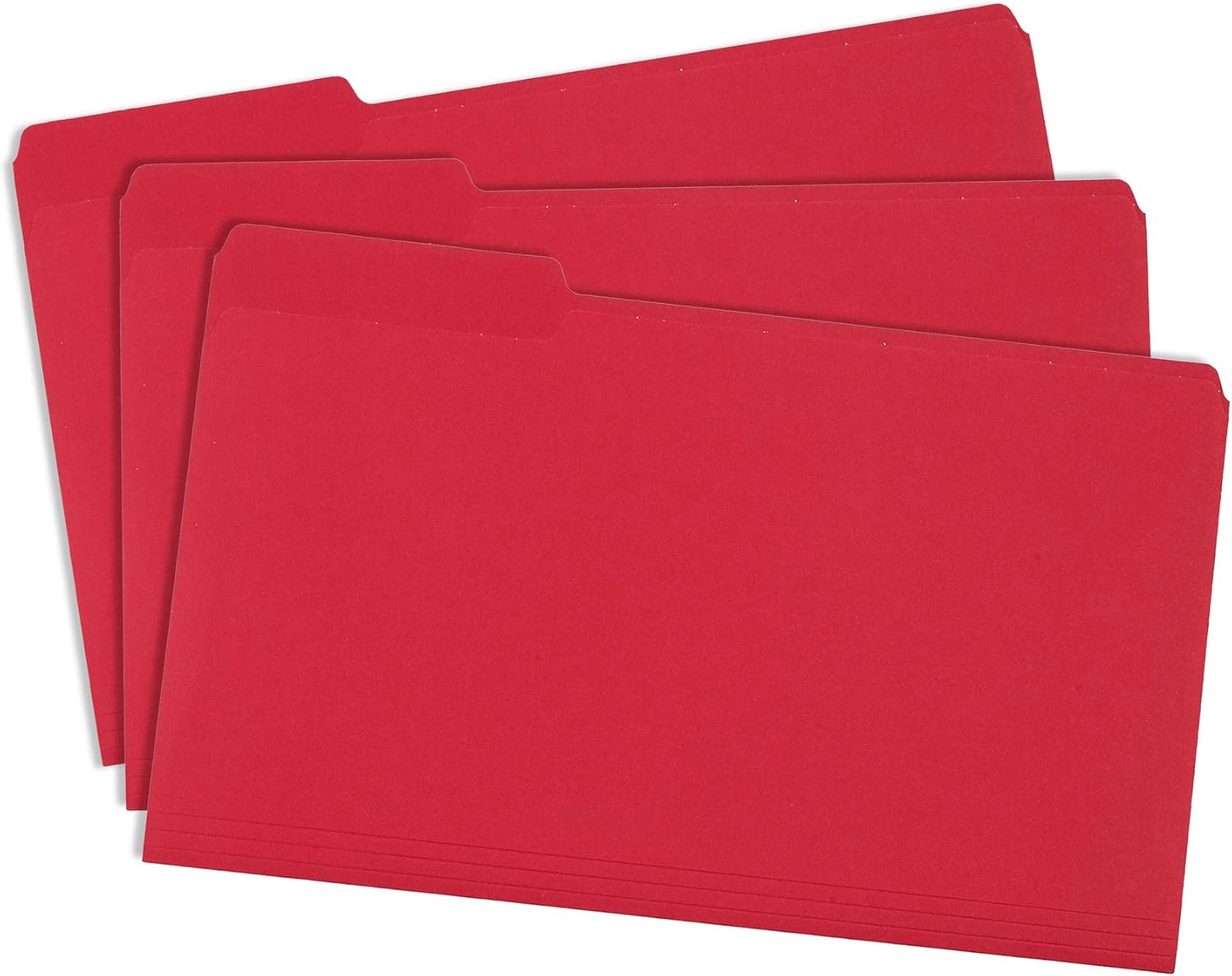 Blue Summit Supplies Red Legal File Folders, 1/3 Cut Tab