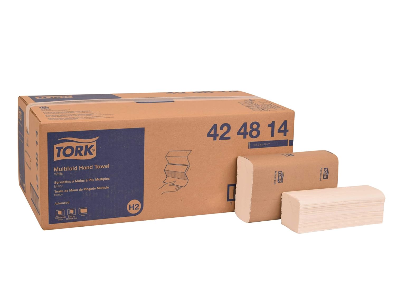 Tork 424814 Advanced Multifold Paper Hand Towel, 3Panel, 1Ply, 9.0