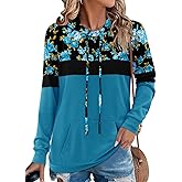 Angerella Hoodies for Women Camo Leopard Print Tops Pullover Hooded Sweatshirt Drawstring with Pocket
