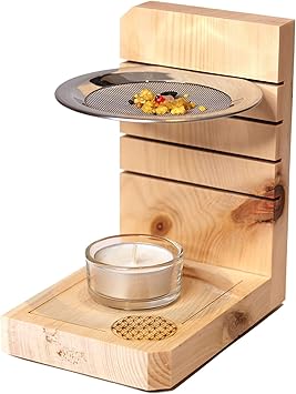 Dekobox Räucherstövchen - Duftbrenner aus Zirbenholz - höhenverstellbar