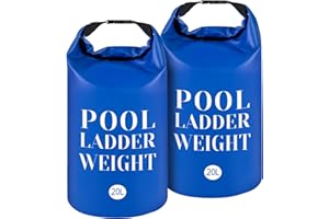 MOONOOM 20L/50LB 500D PVC Swimming Pool Ladder Weights- 2 Pcs Waterproof Pool Step Weight Sand Bags- Fillable Pool Stair Weight Anchor Bag with Heavy-Duty Handle for Pool Steps
