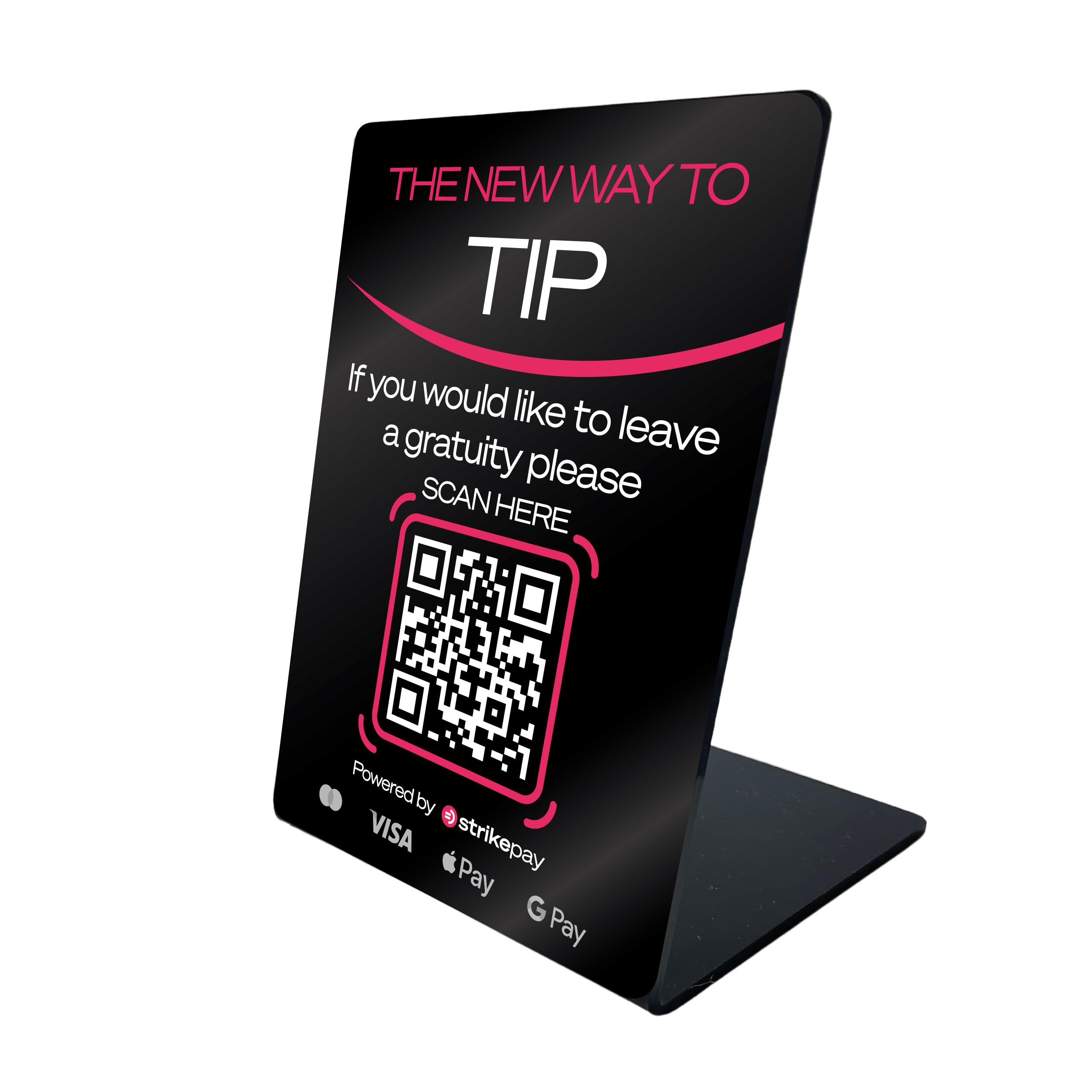 Strikepay Cashless Tipping Display Stand - Get Compliant with New Tipping Legislation - Contactless Payments - Just Tap phone to Tip Staff Directly