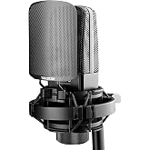TAKSTAR XLR Condenser Studio Microphone with Shock Mount | 16mm Diaphragm, 30Hz-20kHz Response, -36dB Sensitivity, Shock Mount &amp; Windscreen Included, Requires 48V Phantom Power