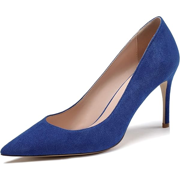 Women's Pointed Toe Jean Pumps With Thin Heel - 10cm (3.94") Heel Height Working Sandals - View #5