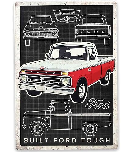 Ford Garage Tin Sign - Vintage Metal Wall Decor 12.5x16 Inches Made In USA