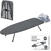 ZOES HOMEWARE Metal Mesh Panel Tabletop Ironing Board | Foldable Iron Board | Heavy Duty Small Iron Board with Heat Resistant