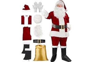 XinChangShangMao Santa Claus Costume for Men,Santa Suit Adults Mens Professional Santa Costume Christmas Santa Outfit