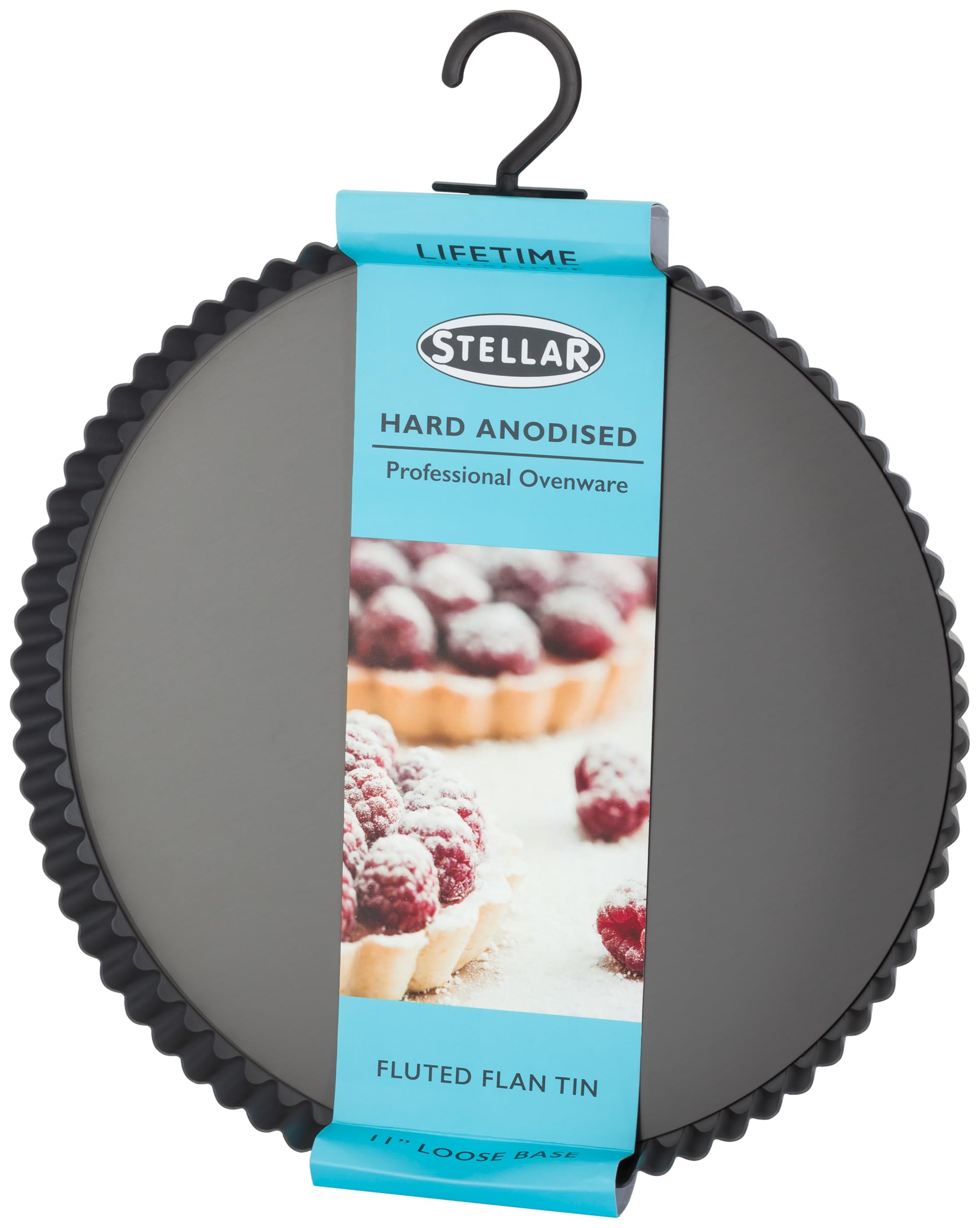 Stellar Expert 11" / 28cm Fluted Flan Tin with Loose Base, Oven Safe to 240C, PTFE & PROFA Free