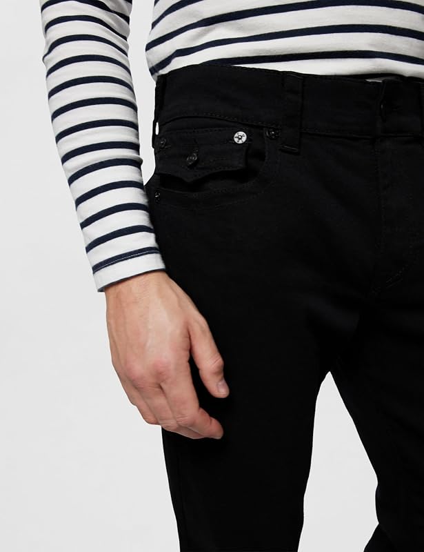 Herren Ricky gerade Rückenlasche Jeans, Body Spülung Schwarz, 36W / 34L