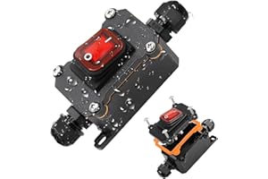 KarlKers 12V Inline Cord Switch IP67 Waterproof, Outdoor ON/Off Toggle Switch DC 12V-24V with Red LED Rocker Button, 20A Inline Power Switch 12 Volt On Off Switch Two-Side Entry and Exit Line