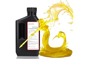 Reprapper Translucent Yellow 3D Printer Resin, 405nm Fast UV-Curing 1kg Transparent Yellow Standard Resin, 3D Printing Resin Photopolymer Sensitive Resin for LCD Printer, Clear Yellow 1000g