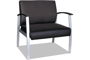 Alera alera metalounge Series bariatric Guest Chair, 30.51" x 26.96" x 33.46", Black seat, Black Back, Silver Base