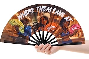 TREAYES Where Them Fans At Clack Fan - 26 Inch Boots on the Ground Fan, Foldable Hand Fan for Women, Ideal for Line Dancing & Popping Moves, Durable Clacking Design