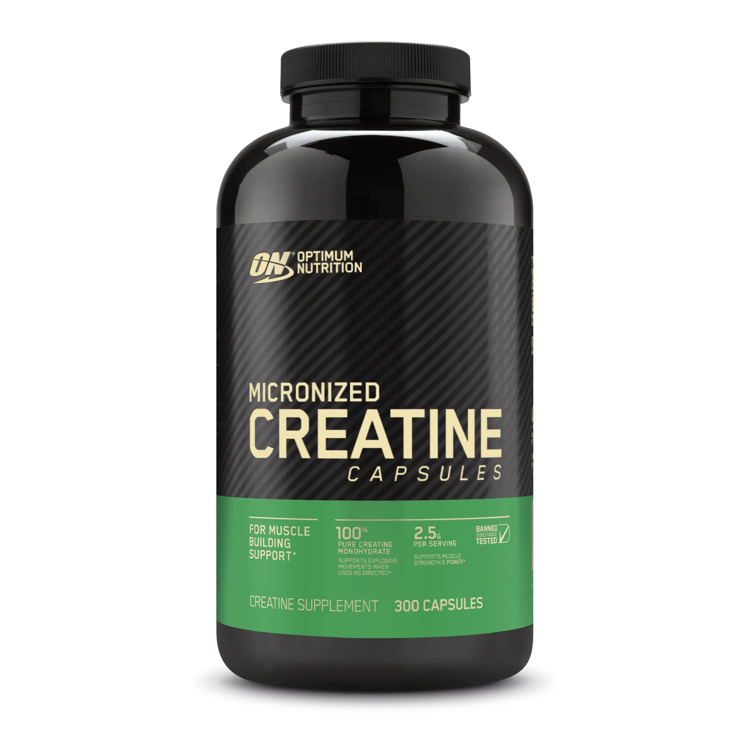 Optimum Nutrition Creatine Monohydrate Capsules and Gold Standard 100% Whey Protein Powder Bundle