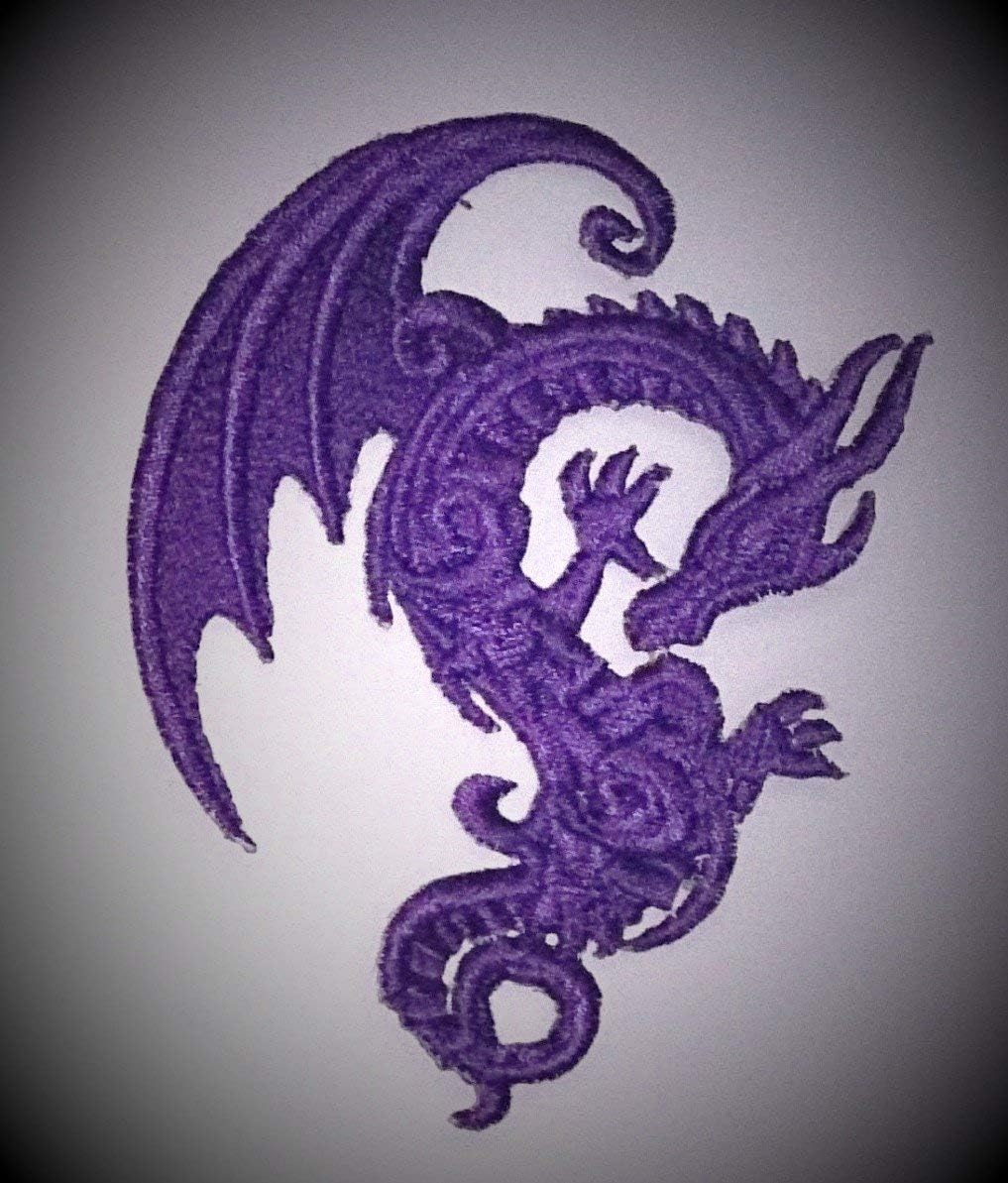 Mini Embroidered Baroque/Tattoo style Dragon Motif