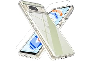 ottpluscase for Google Pixel 7 Case with Tempered Glass Screen Protector, Transparent Rugged Tough Shockproof Slim Case Cover