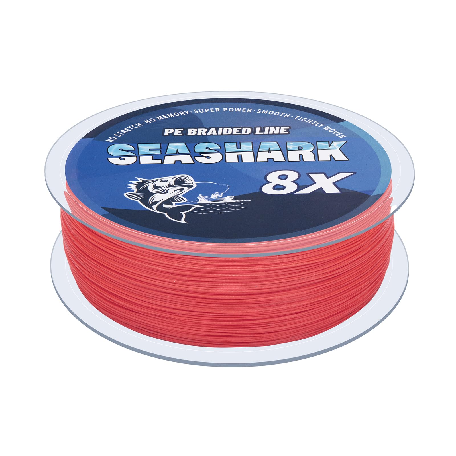 Seashark Braided Fishing Line Color Never Fade 8 Strands Super Strong PE Fishing Line Abrasion Resistant Fishing Wire Tensile 6lb to 80lb (Red, 6lb 0.10mm-300m/328Yards)