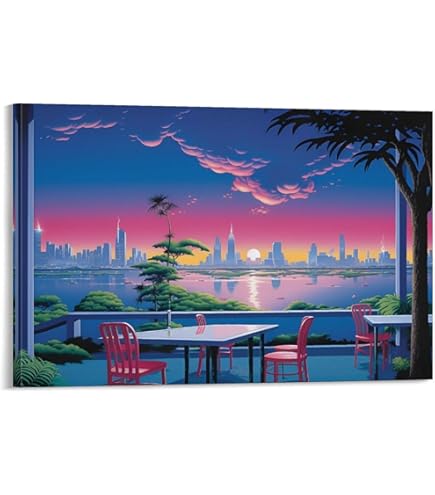 Amazon.com: Hiroshi Nagai Tropical Modern City Landscape Framed