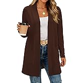 BTFBM Long Cardigans for Women Trendy Pockets Spring Clothes 2026 Casual Open Front Lightweight Shawl Cardigan