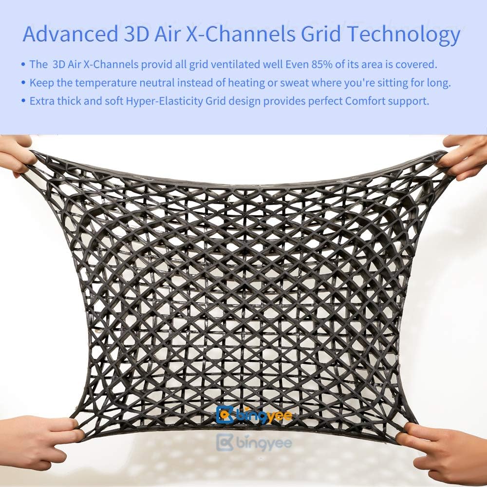 Bingyee Coccyx Seat Cushion 3D Ventilated Grid Cooling Double Gel Seat Cushion for Pressure Relief, Orthopedic Chair Pads for Office Chair, Car Seat Cushion, Wheelchair, Mobility Scooters or Home: Home & Kitchen