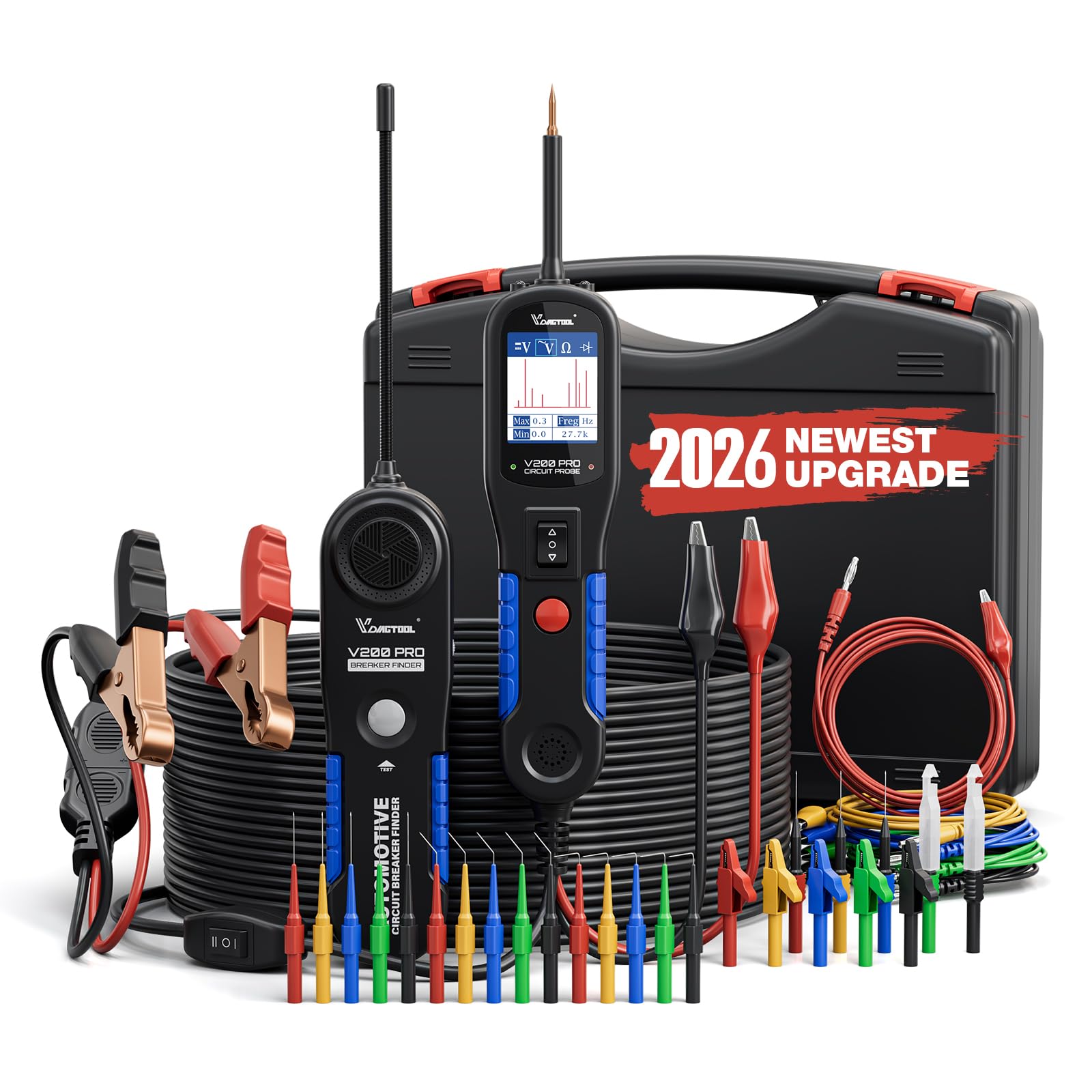 Photo 1 of VDIAGTOOL V200 PRO Upgrade Kit Automotive Power Circuit Probe Tester with 30PCS Back Probe Kit, 12/24V Electrical Short and Open Circuit Finder AC/DC Voltage Test Activating Component 40Ft Cable