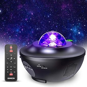 proyector de luz estrellas galaxia lampara giratorio de mesa infantil con 21 modos control remoto temporizador altavoz bluetooth luz bebe