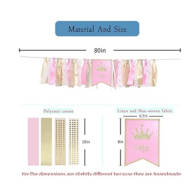 Buy Princess Party Decorations For 1st Birthday Pink And Gold Birthday Banner For Photo Booth Props And Backdrop Cake Smash Best One Birthday Party Supplies For Baby Princess Birthday Banner Online