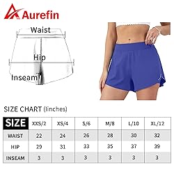 Aurefin Women's 2 in 1 Flowy Running Shorts High