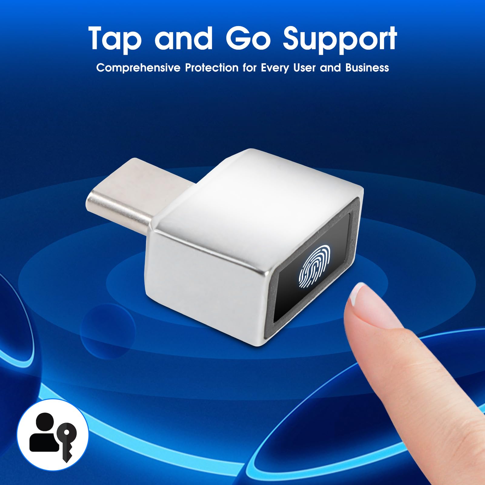 USB-C Fingerprint Reader Biometric Scanner Hello Plug and Play USB Type-C Fingerprint ID Device Compatible 11 10 PC Laptop Fast Secure Login Authentication