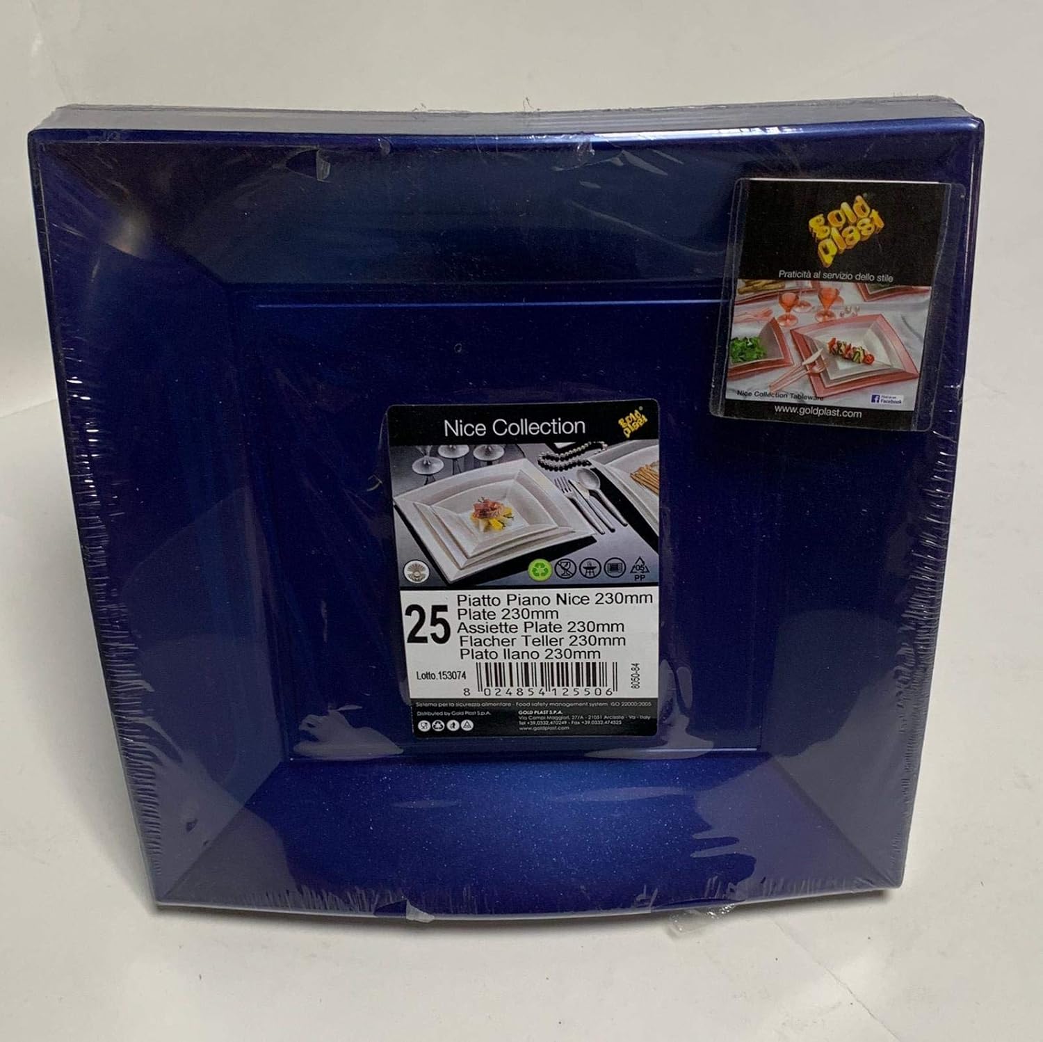 Plato plano Nice Gold plast de microondas azul perlado, 230 mm ...