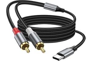 KAYQINHO USB C to RCA Audio Cable 10FT, Type C to 2RCA Male Jack Splitter, RCA to USB C Adapter Auxiliary Cord Cable for iPho