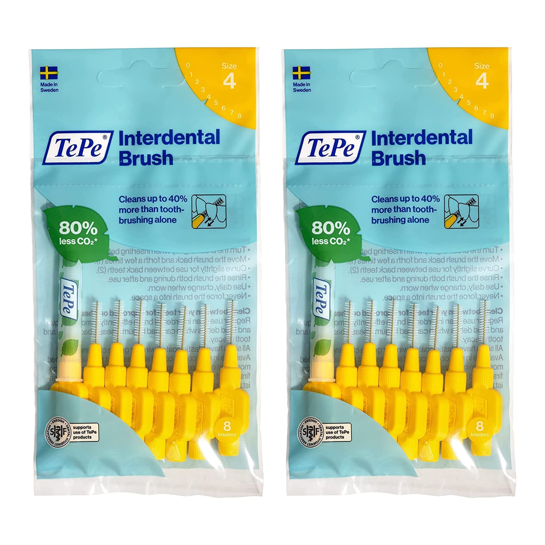 FIRST CHOICE KAYA TePe Interdental Brush Original Pack of 2 Effective Cleaning of interdental Spaces Refreshed Color Sold by Kaya LTD (Single Size (Pack of 2), Yellow (0.7 mm))