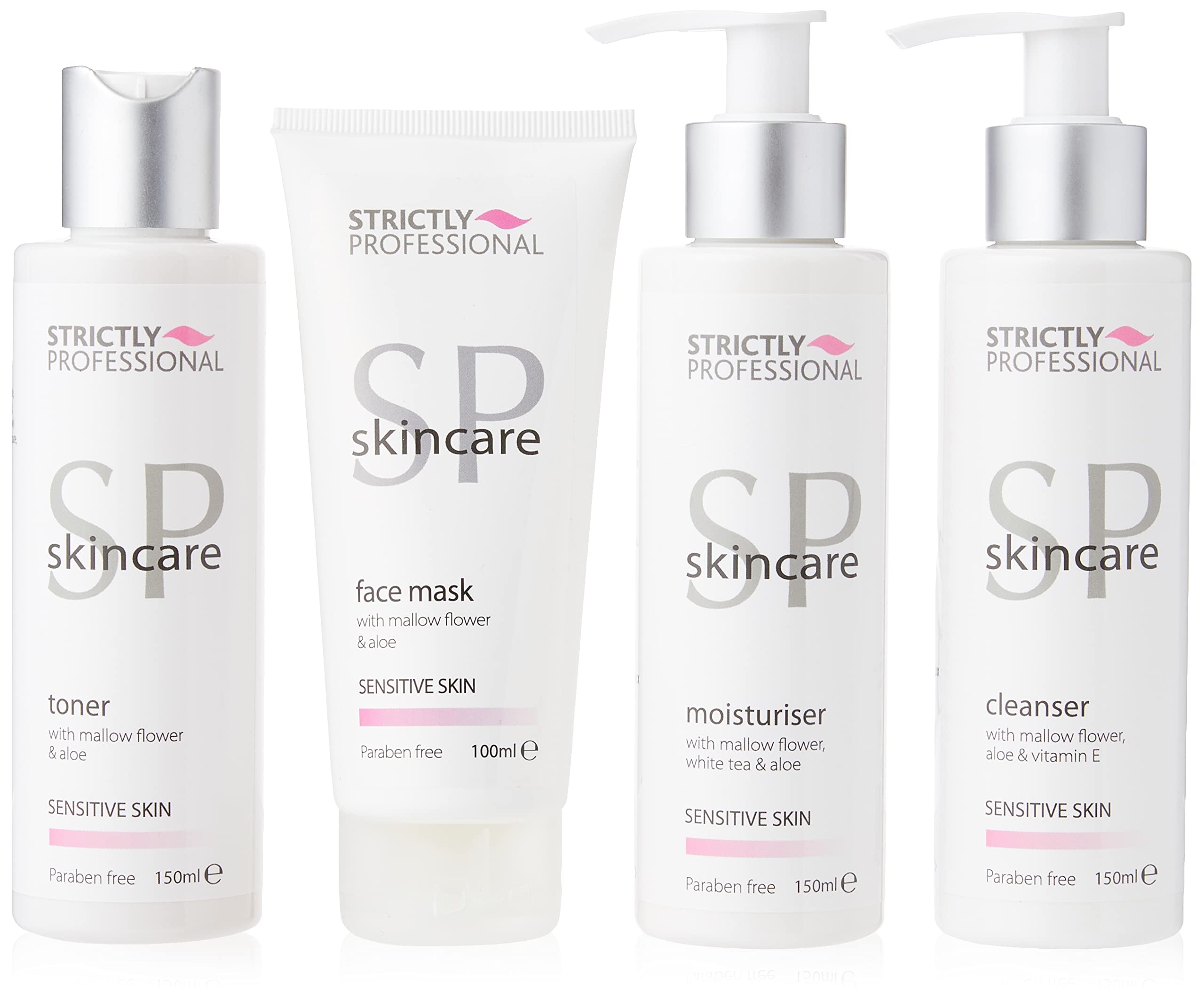 Strictly Professional Facial Care Kit Sensitive Skin – Complete Skincare Set for Delicate Skin – Cleanser, Toner, Mask & Moisturiser