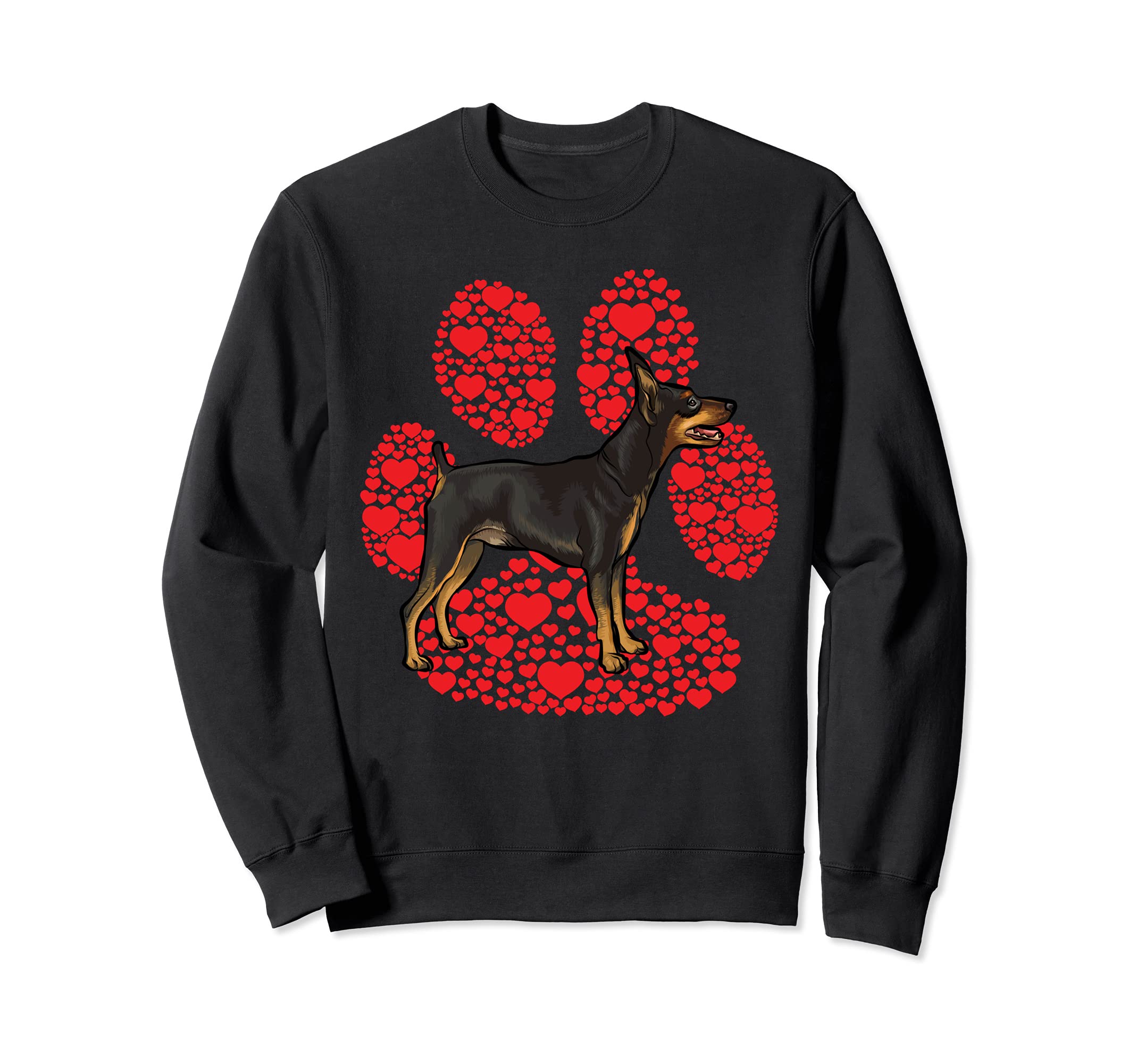 Miniature Pinscher Valentines Day Dog Love Paw Sweatshirt