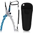 Wolfyok Aluminum Fishing Pliers – Saltwater Hook Remover, Line Cutter & Split Ring Tool With Sheath