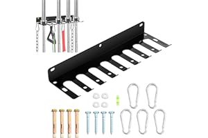 IRONVIB Wall-Mounted Gym Organizer, Resistance Band Storage Rack, Barbell Holder Wall Mount, Dumbbell Storage, Home Gym Accessories Holder
