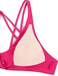 CRZ YOGA Womens V Neck Bikini Tops Twist Front