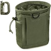 LIVANS Tactical Molle Dump Pouch, Magazine Drop Pouch Drastring Ammo Bag | Belt Utility Fanny Adjustable Military Holster Bag Outdoor for Airsoft Paintball Hunting Gear with D-Ring Grimlock