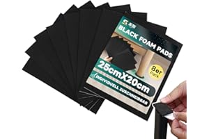 YINTTIAN 8 Pack Black Foam Pads (25x20x0.3cm).Strong Adhesive/Residue Free/Anti-Slip/Waterproof/Noise Reduction Closed Cell Foam for Appliances, Tools, Furniture Edges, DIY Home and Car Use​