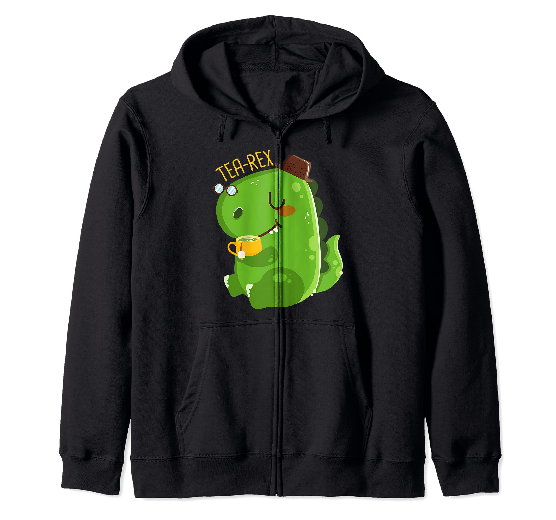 T-Rex I Dino I Trex Tea I Dinosaur With Tea I Tea-Rex Zip Hoodie