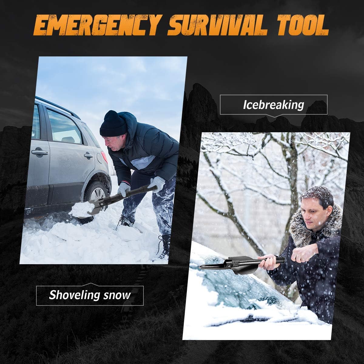 Folding Shovel Portable Camping Shovel Heavy Duty Alloy Steel Hiking Shovel Car Snow Shovel 18.1 inch Tactical Shovel Survival Shovel for Camping Hiking Backpacking Fishing: Clothing