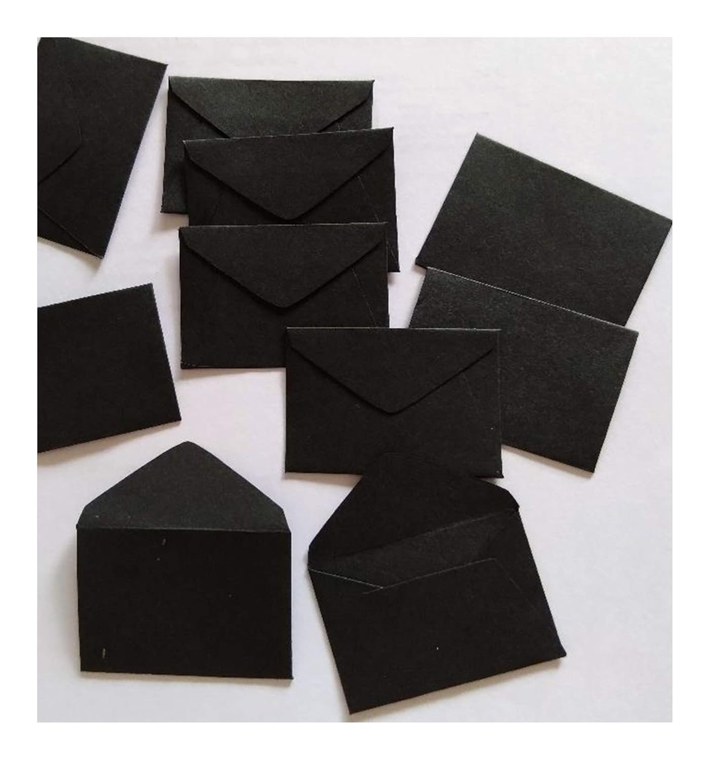 50 Small Black Envelopes, 1.5 x 2", or mini kraft brown