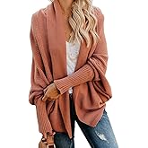 Mafulus Women's Cardigan Sweaters Oversized Chunky Knit Kimono Slouchy Wrap Batwing Open Front Outwear Coat